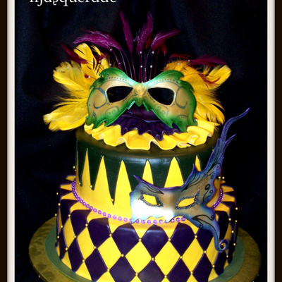 Masks Are Made From Gumpaste Amp Then Airbrushed Feathers Are Real Amp Not Edible The Birthday Girl Was Having A Masquerade Themed P