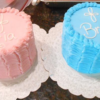 I Made These Cakes For My Newborn Twins On The Day That They Were Dedicated To Our Church Since I Was A Little Busy And Tired I Used M