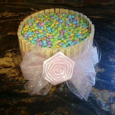 Girly Chocolate M&m Kitkat Cake