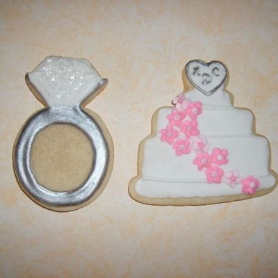 Diamond Ring And Cake W/ Monogram