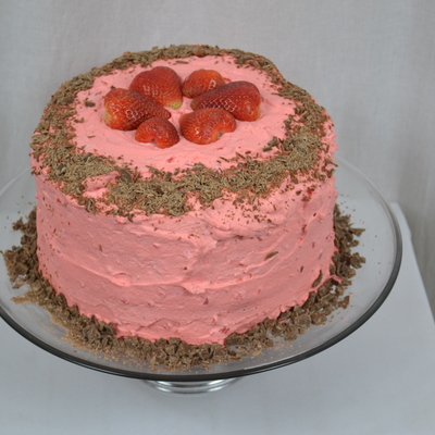 My Super Awesome Chocolate Strawberry Cake With Heavy Whipped Cream Frosting And Filling