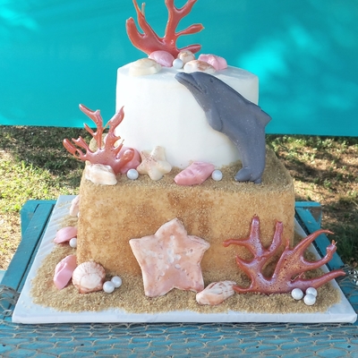 Dolphin Sea Coral Cake