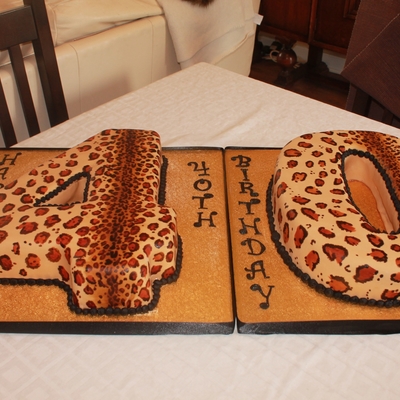 Leopard Print Number Cake