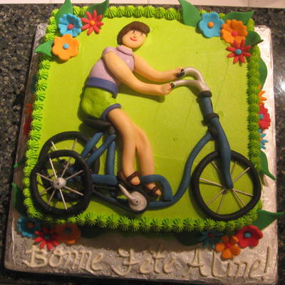 Lady Riding A 3 Wheel Bike