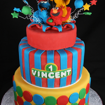 Sesame Street Themed Birthday Cake