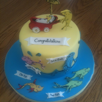 Dr. Suess Gender Reveal Cake