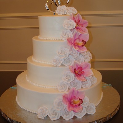 Buttercream Cake Gumpaste Roses Silk Orchids