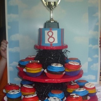 Sports Cupcake Tower