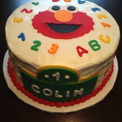 Collins Elmo Cake Butter Cream With Fondant Decoration