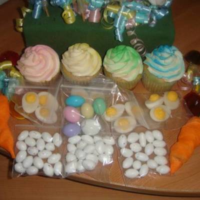 Easter Cupcakes And Candy Table