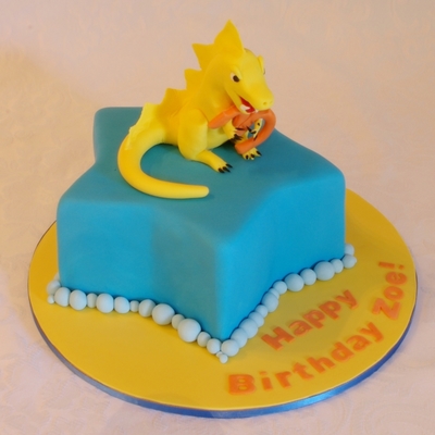 Zoe's Yellow Dinosaur Cake