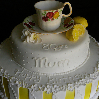 Tea Cup 80Th Birthday Cake