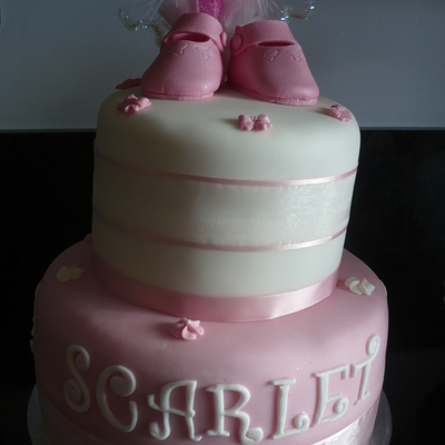 Christening Two Tier Sponge Cake