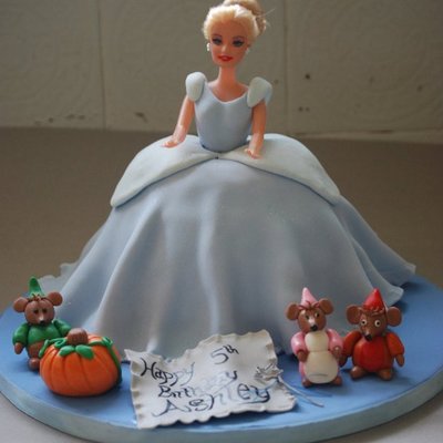 Cindarella Cake With Gumpaste Mice And Pumpkin