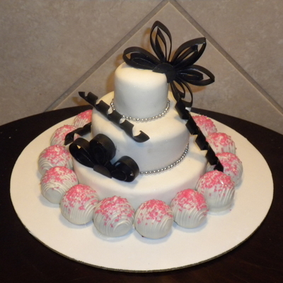 Modern Birthday Cakelet With Cake Balls