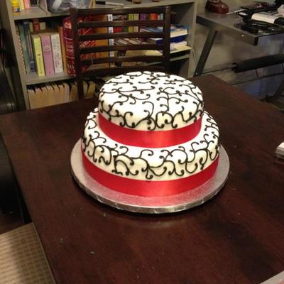 Red And Black Wedding Cake.