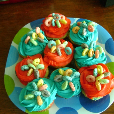 Fruit Loop Cupcakes