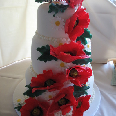 Military Poppy Wedding Cake