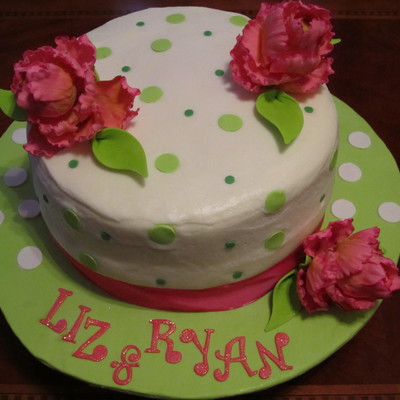 Peony Bridal Shower Cake