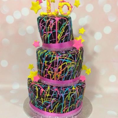 Splatter Topsy Turvery Cake