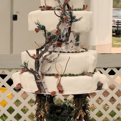 White Camo Wedding Cake