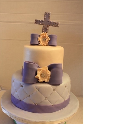 Purple Bling Communion Cake