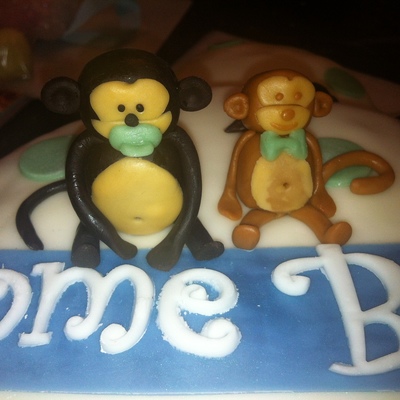 Monkey Themed Baby Shower Cake...it's A Boy!