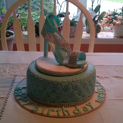 Gumpaste Stiletto On Quilted Fondant Cake