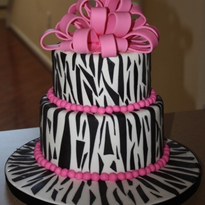 Zebra Print Birthday Cake