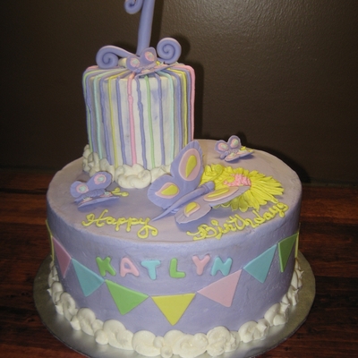 Purple First Birthday Cake