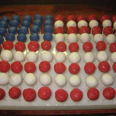 American Flag Cake Pop Arrangement