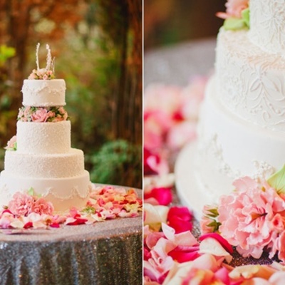 Fondant With Buttercream Accents With A Mix Of Fresh Flowers And Sugar Paste Peonies