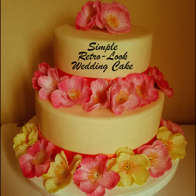 A Simple 2 Tiered Retro Wedding Cake