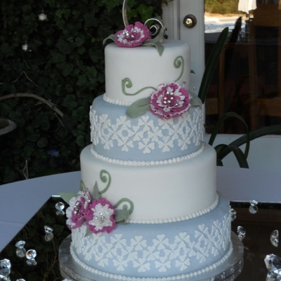 Gray And White Wedding Cake