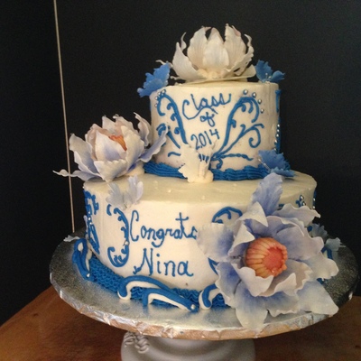 Butter Cream Icing With Gum Paste Water Lilys