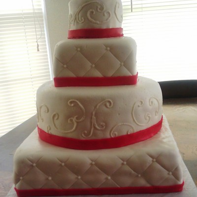 4 Tier Fondant Wedding Cake
