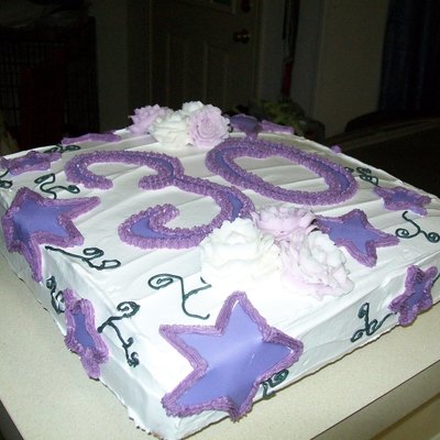 Square Cake, Whipped Icing, Fondant Decor