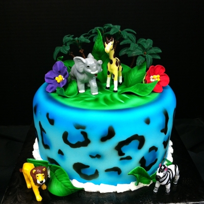 Jungle Baby Shower Cake