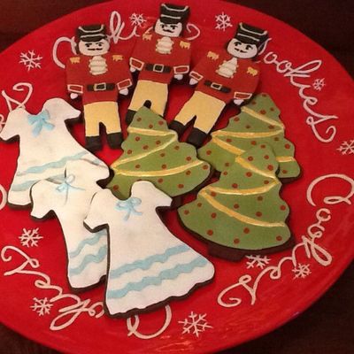 Nutcracker Cookies For A Fundraiser For Our Local Ballet School Claras Gown Nutcracker And The Christmas Tree