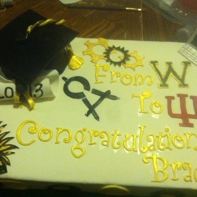 Black And Gold Grad Cake.