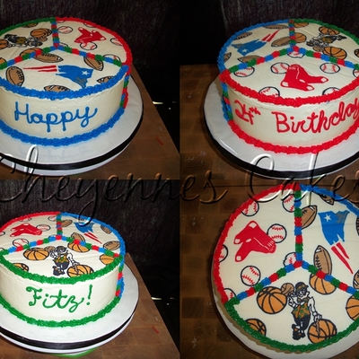 Boston/new England Sports Cake