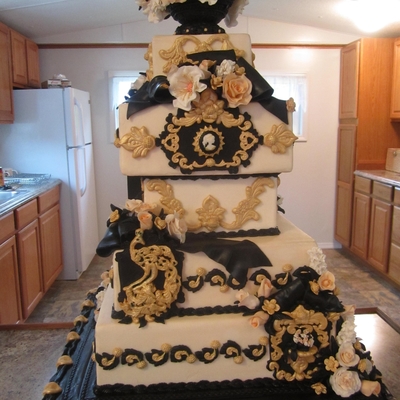 Black Gold And Peach