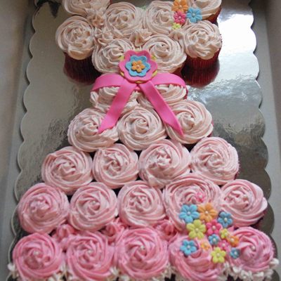 Princess Dress Cupcake Birthday Cake