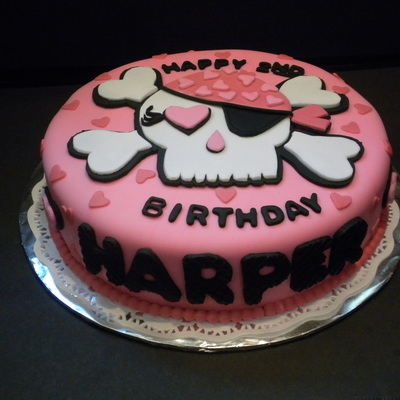 Pirate Birthday Pink Childrens Cake