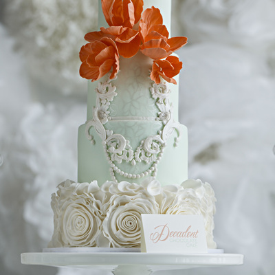 Mint Coral Rosette Ruffles And Delicate Frame Work Miv Photography