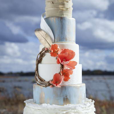Boho Chic Rustic Wrap Fluffy Ruffles Gold Brush Feathers Floral And Twig Wreath Lesley Ferguson Photography