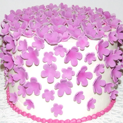 Purple Blossom Birthday Cake