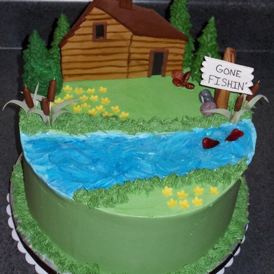 Gone Fishin Birthday Cake