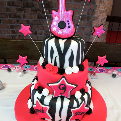 Rock Star Birthday Cake For A Spunky 9 Year Old