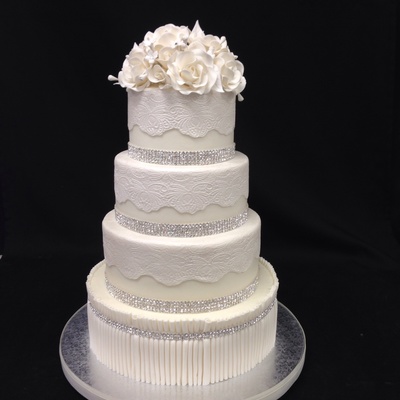 Still One Of The Most Requested Designs Buttercream Cake With Fondant Lace